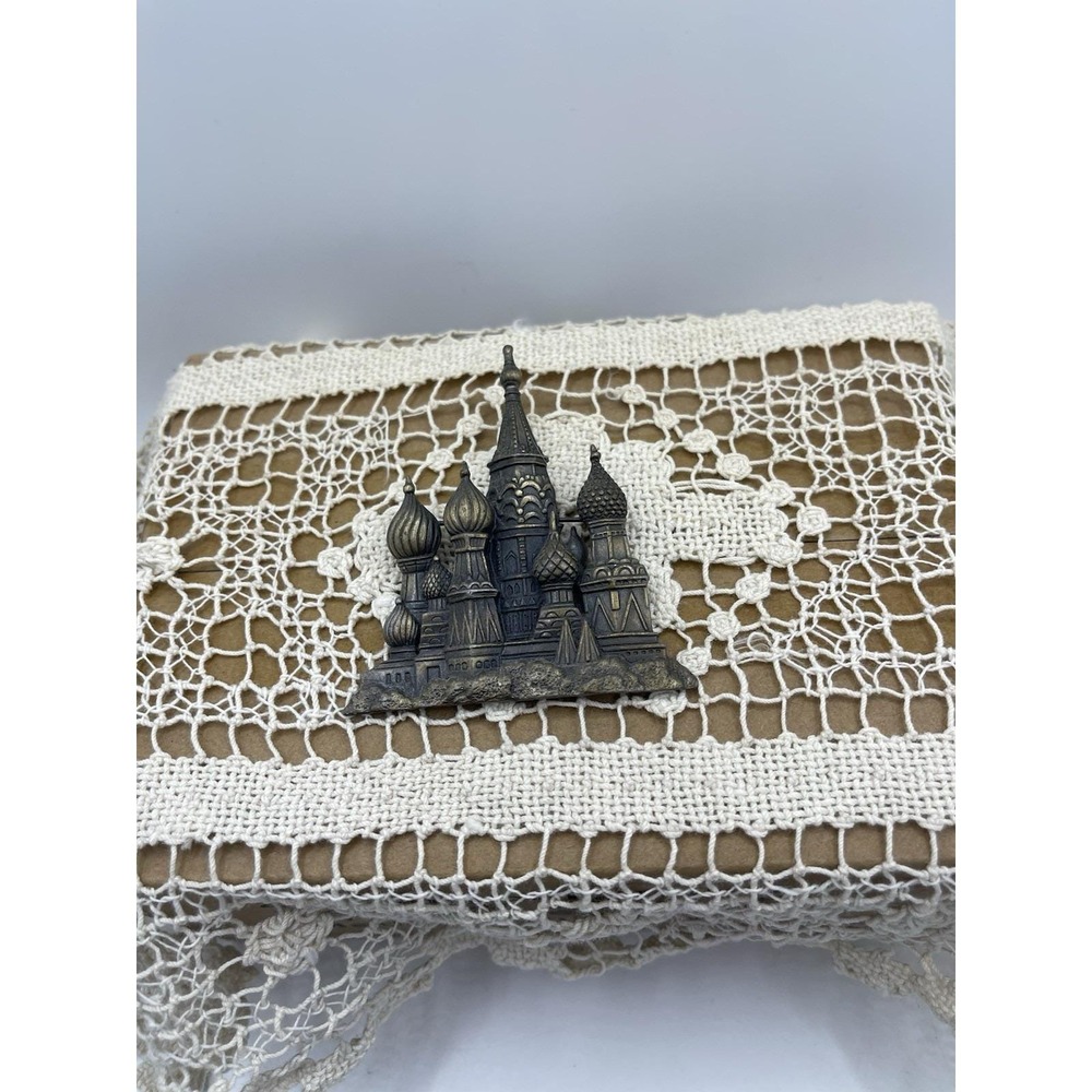 JJ Pewter Russian Kremlin Brooch 2-5/8" Tall Vintage - Picture 2 of 5